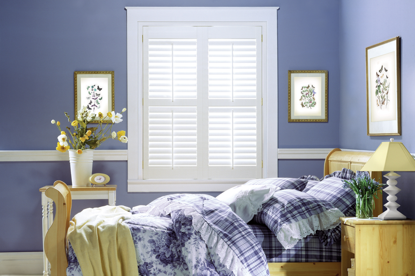 Hunter Douglas, White Painted Shutters | Interiors by Design Concepts